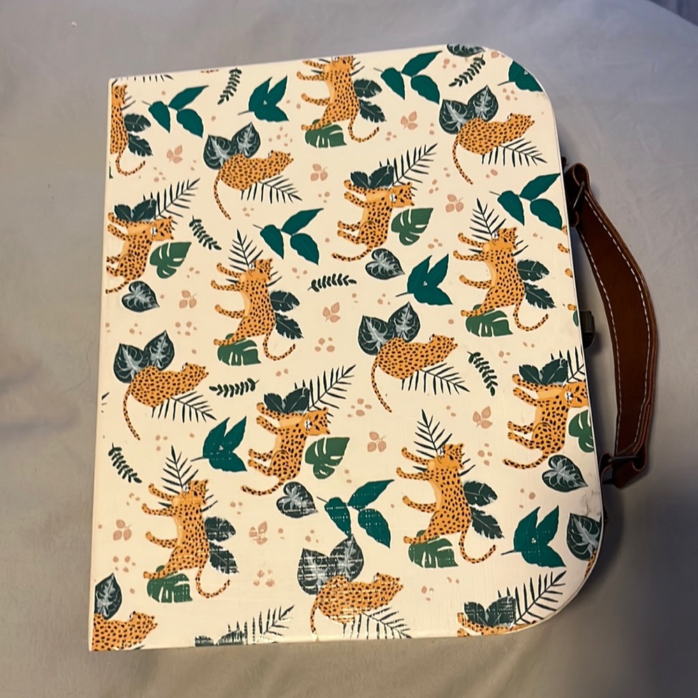 Animal Print Box with Snap closure lid-and, it's pink inside